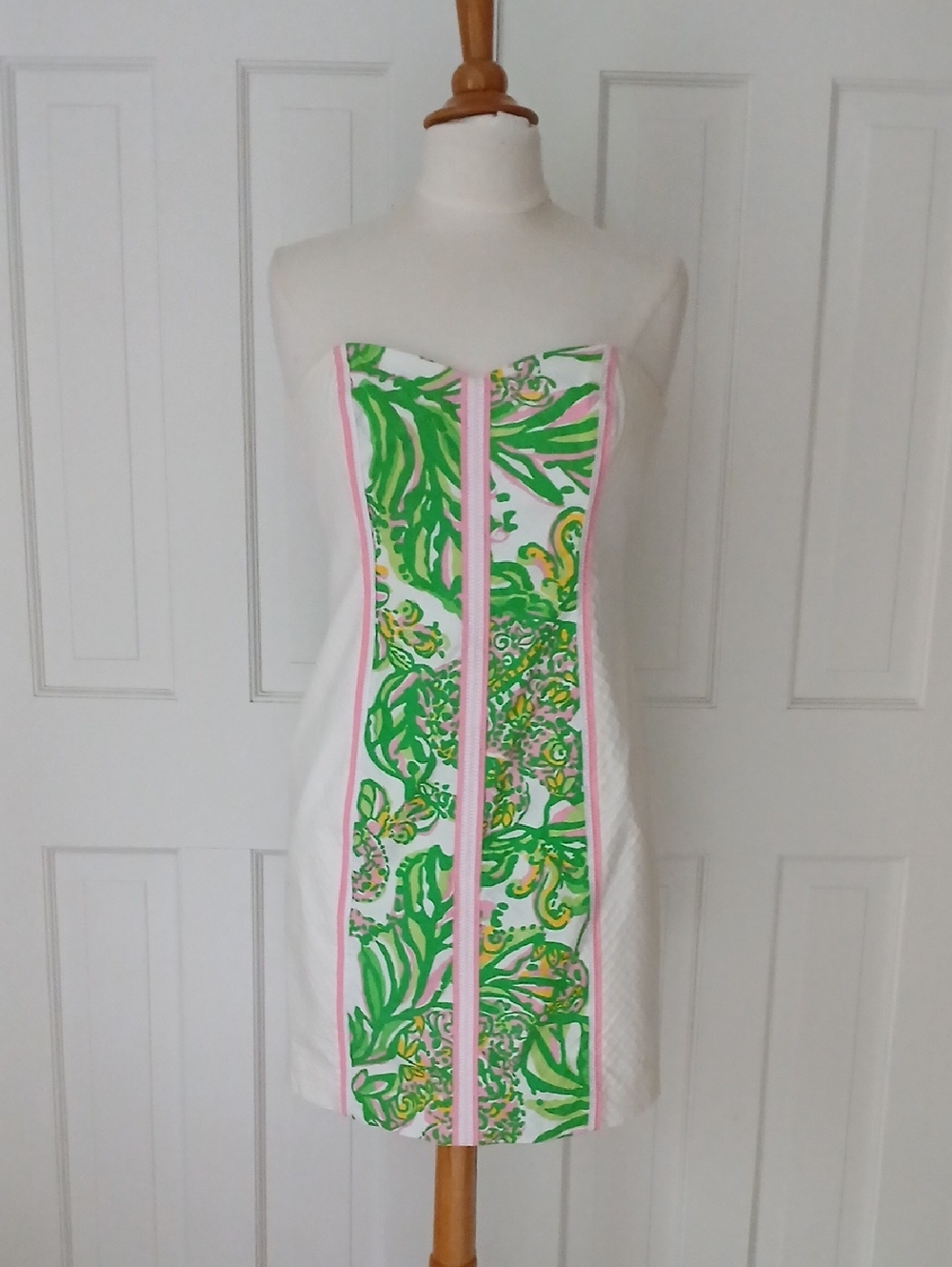 Lilly Pulitzer Angela Dress Resort White Seeing Pink Elephants - Picture 2 of 7